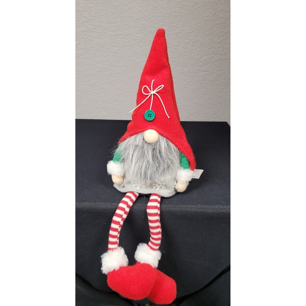 Floral Sitting Holiday Gnome Plush Christmas Decor
